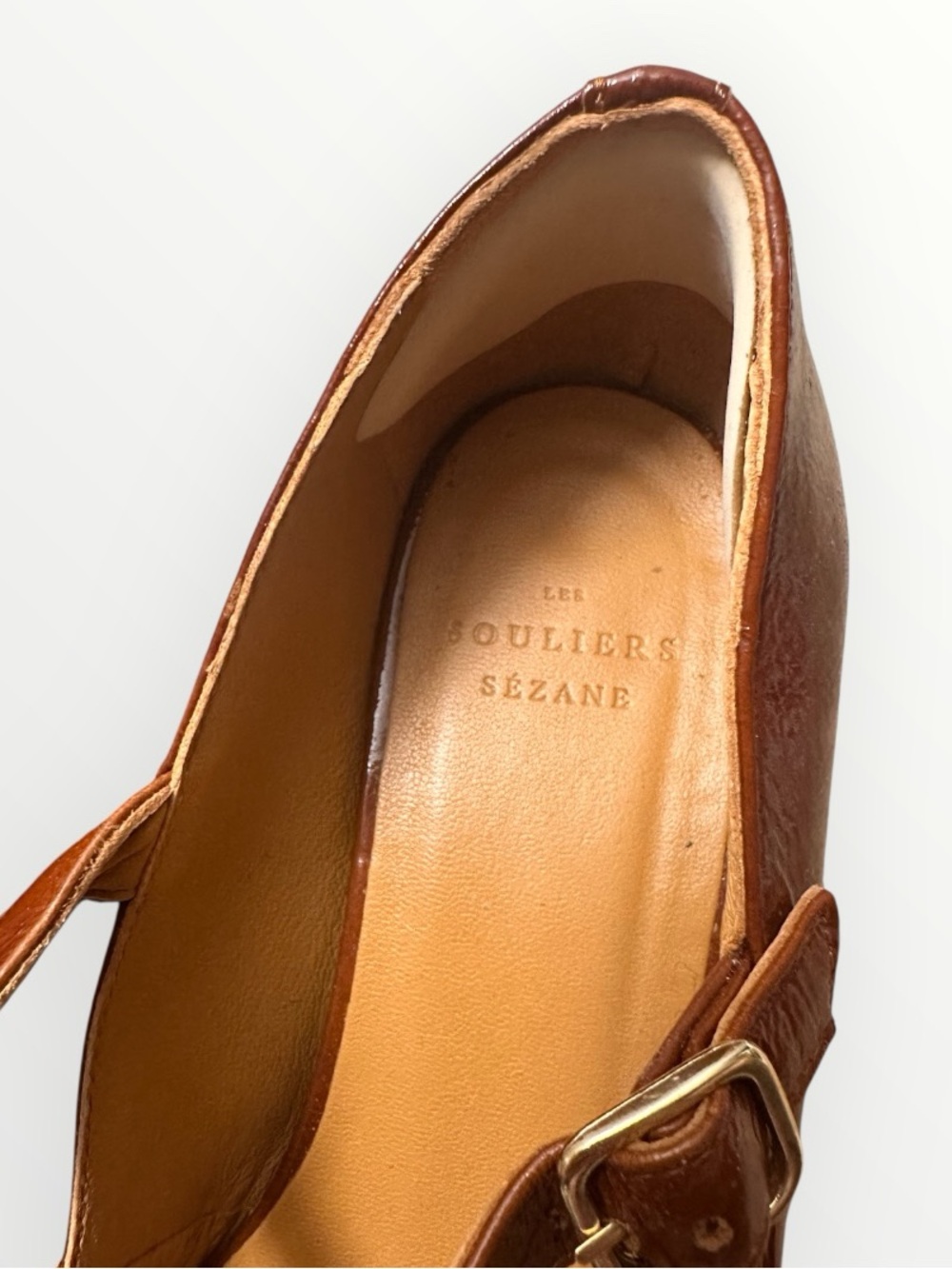 Sézane Georgia High Mary Janes in Polished Camel | US 7 - Picture 10 of 16